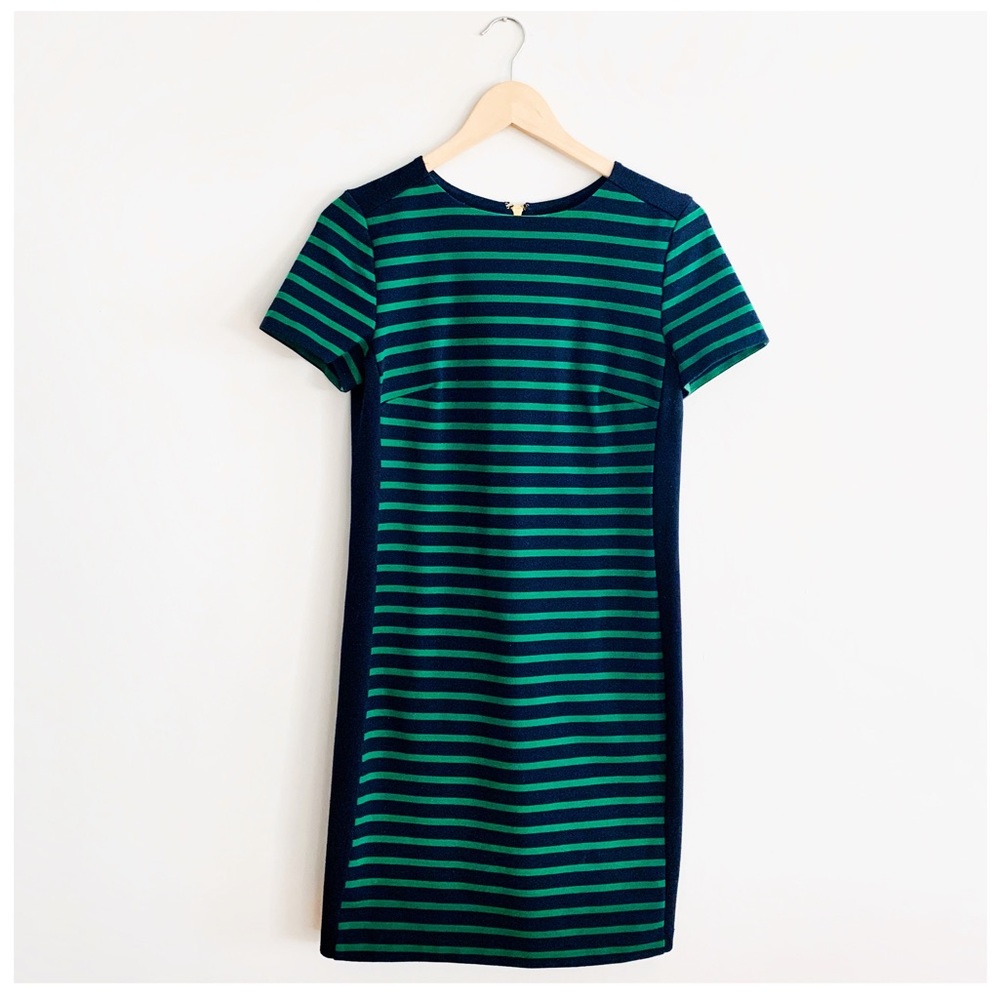 Michael Kors Navy & Green Striped Dress
